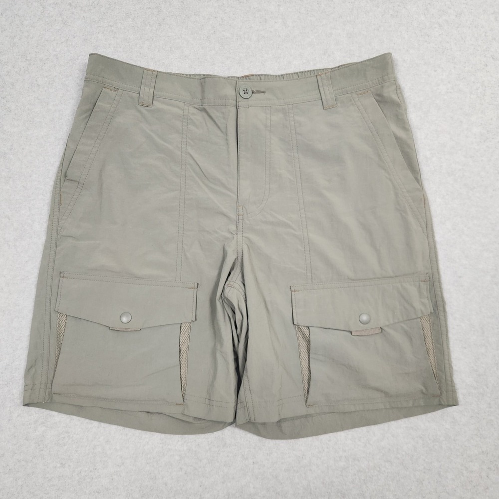 REI Co-op Cargo Shorts Mens 36 (Actual 34) Gray Sahara Nylon Stretch Hiking